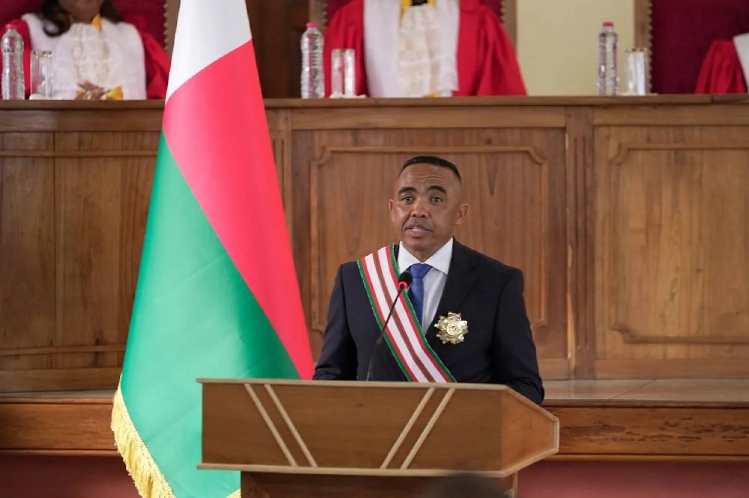 Army Colonel Michel Randrianirina sworn in as President of Madagascar following military coup