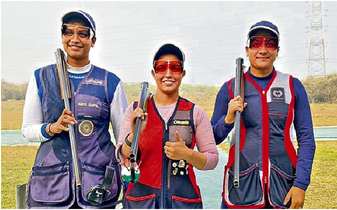 Neeru Dhanda secured women's trap gold medal at National Shooting Championship at Dr Karni Singh Range in Delhi
