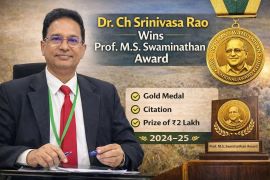 Dr. C.H. Srinivasa Rao was awarded the 9th Prof. M.S. Swaminathan Award