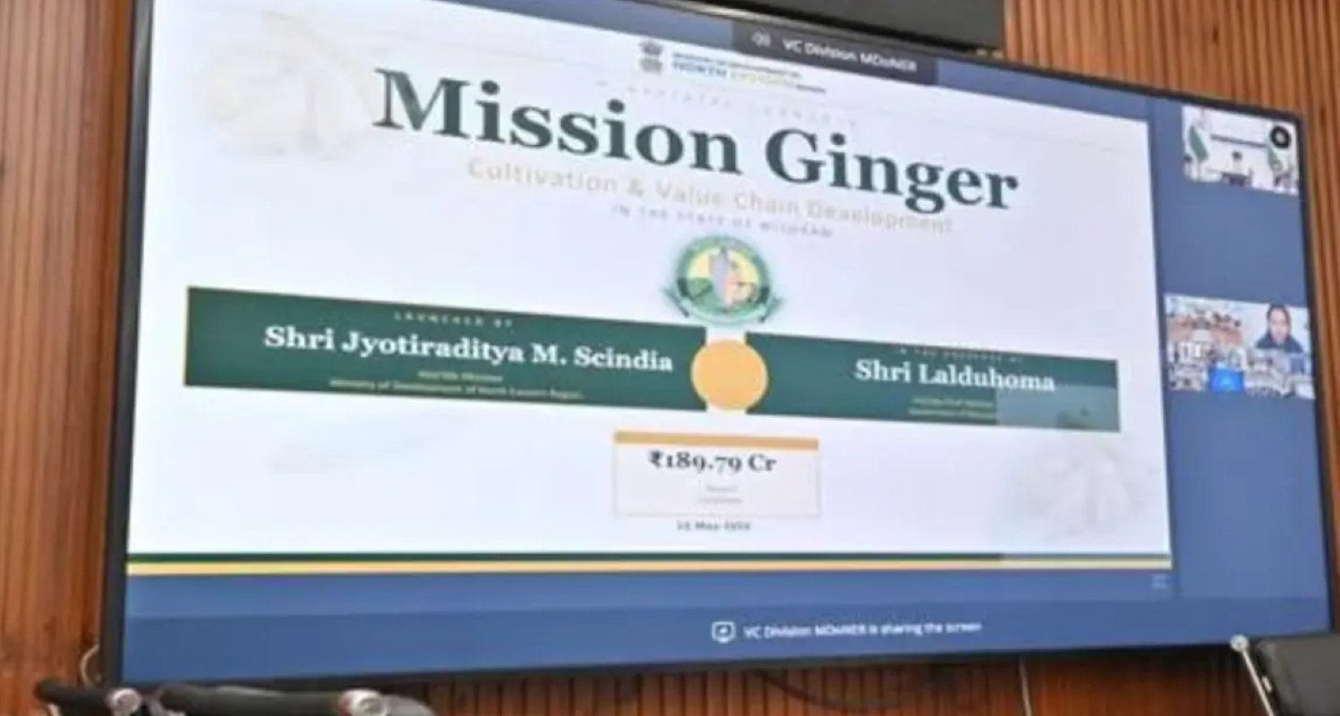 Central Government launched the Mizoram Ginger Mission with an outlay of ₹189.79 crore