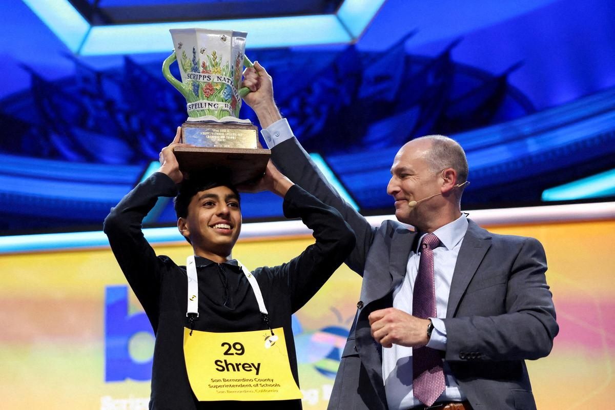 Indian-origin 14-year-old student Shrey Parikh won the prestigious National Spelling Bee 2026 title in the United States